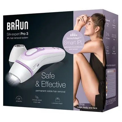 Braun Silk-expert Pro 3 IPL-apparat i hvitt og lilla